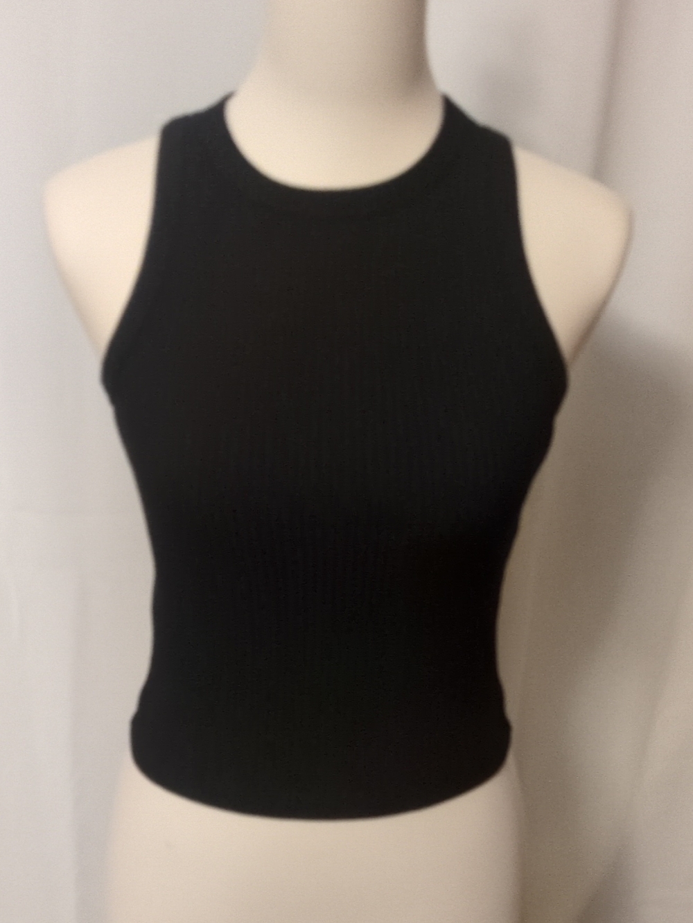 VICI Black Ribbed Tank Crop Top - Women
